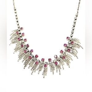Elegant Silver and Pink Necklace
